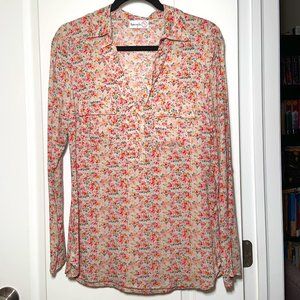 Women's Vintage Splendid for Holt Renfrew Floral Print Shirt Top Blouse Size 2